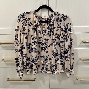 Parker blouse in a beautiful blue floral